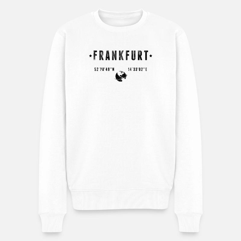 Frankfurt - Männer Premium Bio Pullover - Weiß