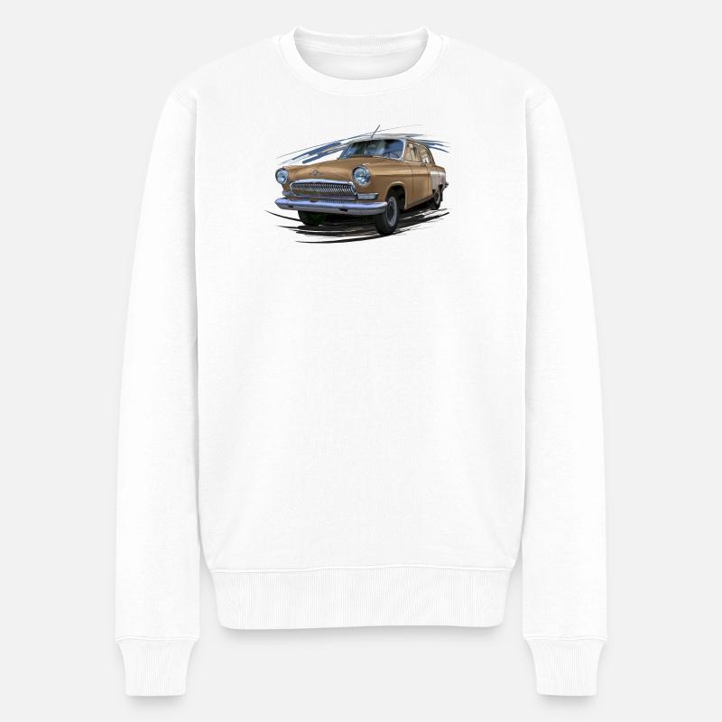 Wolga - Männer Premium Bio Pullover - Weiß