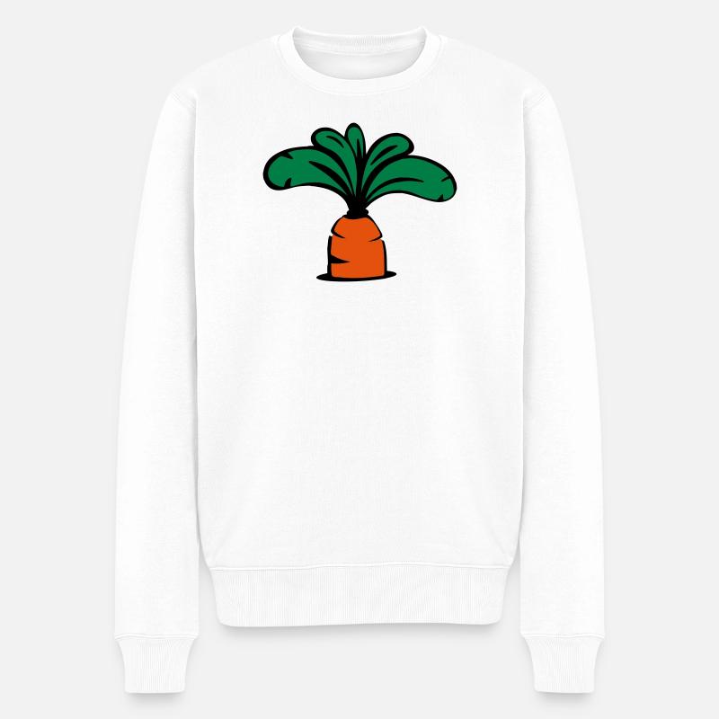 Möhre Icon - Männer Premium Bio Pullover - Weiß