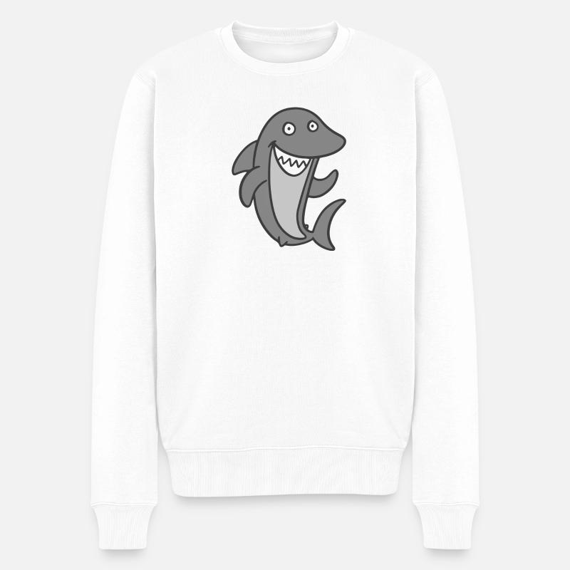 requin - Pull Premium bio Homme - blanc