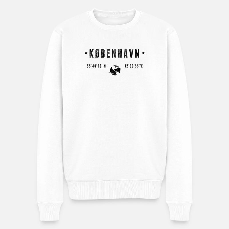 Kobenhavn - Männer Premium Bio Pullover - Weiß