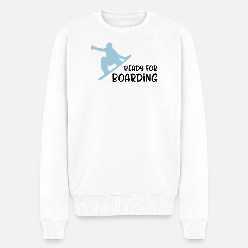 Snowboard - Männer Premium Bio Pullover - Weiß