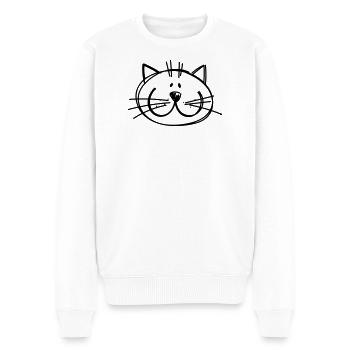 Katzen Zeichnung - Männer Premium Bio Pullover - Weiß - Vorne - Thijin (182cm)