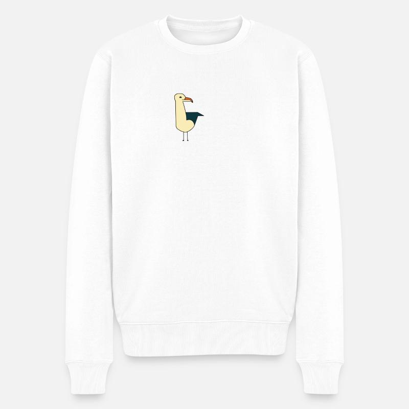 Möwe - Männer Premium Bio Pullover - Weiß