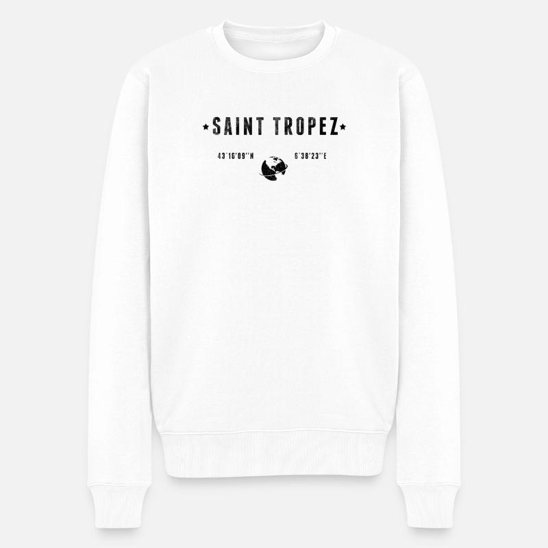 Saint Tropez - Männer Premium Bio Pullover - Weiß