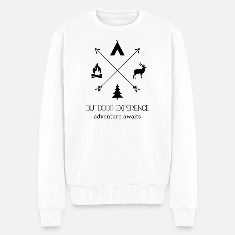Outdoor Experience Adventure Awaits - Männer Premium Bio Pullover - Weiß