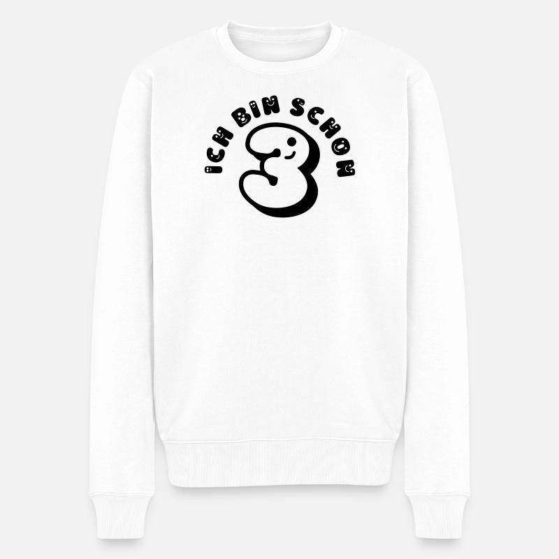 Ich bin schon 3 - T-Shirt - Männer Premium Bio Pullover - Weiß