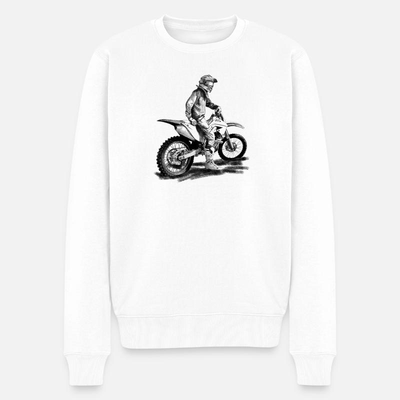Biker - Männer Premium Bio Pullover - Weiß