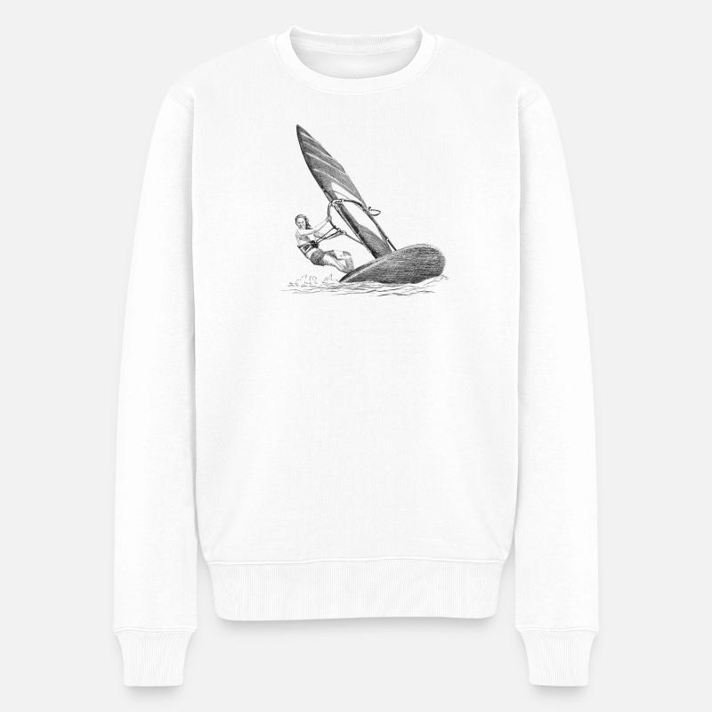 Windsurfing - Männer Premium Bio Pullover - Weiß