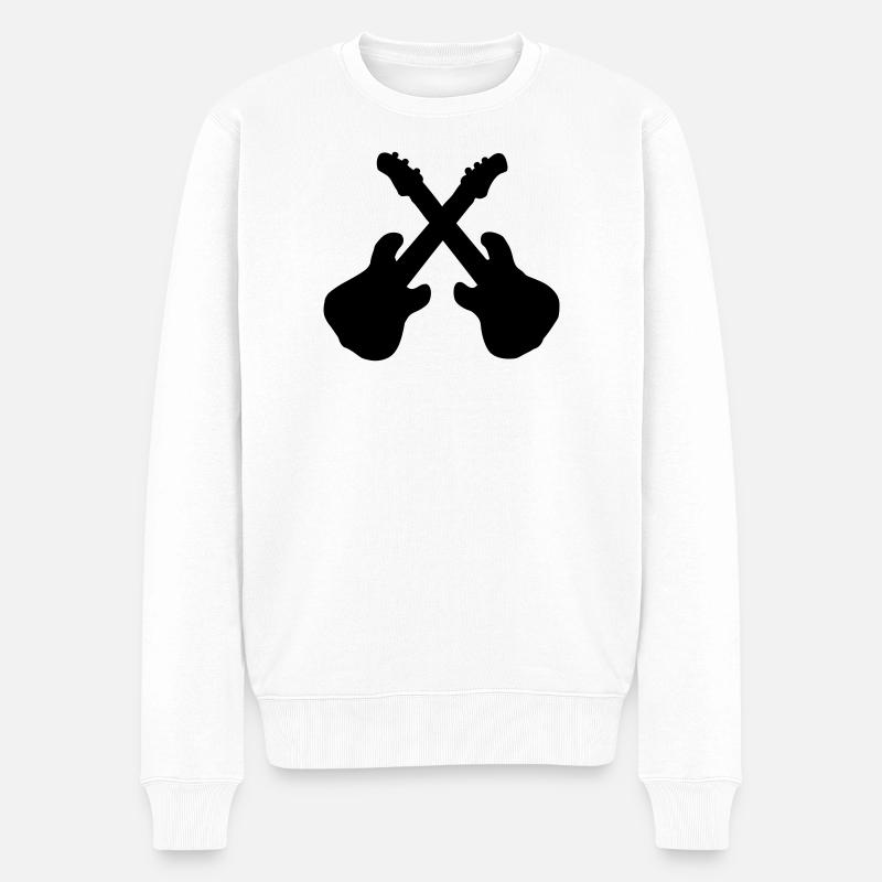 gitarren - Männer Premium Bio Pullover - Weiß