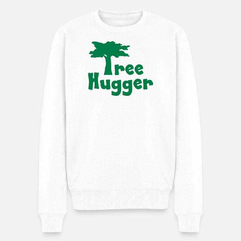 Tree Hugger - Männer Premium Bio Pullover - Weiß