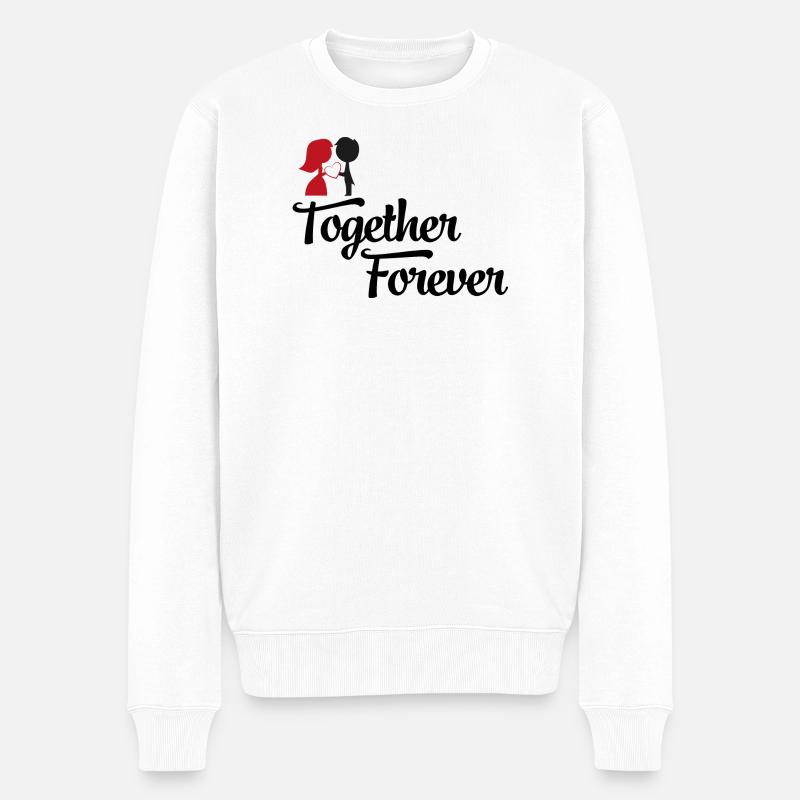 hochzeitspaar - Männer Premium Bio Pullover - Weiß