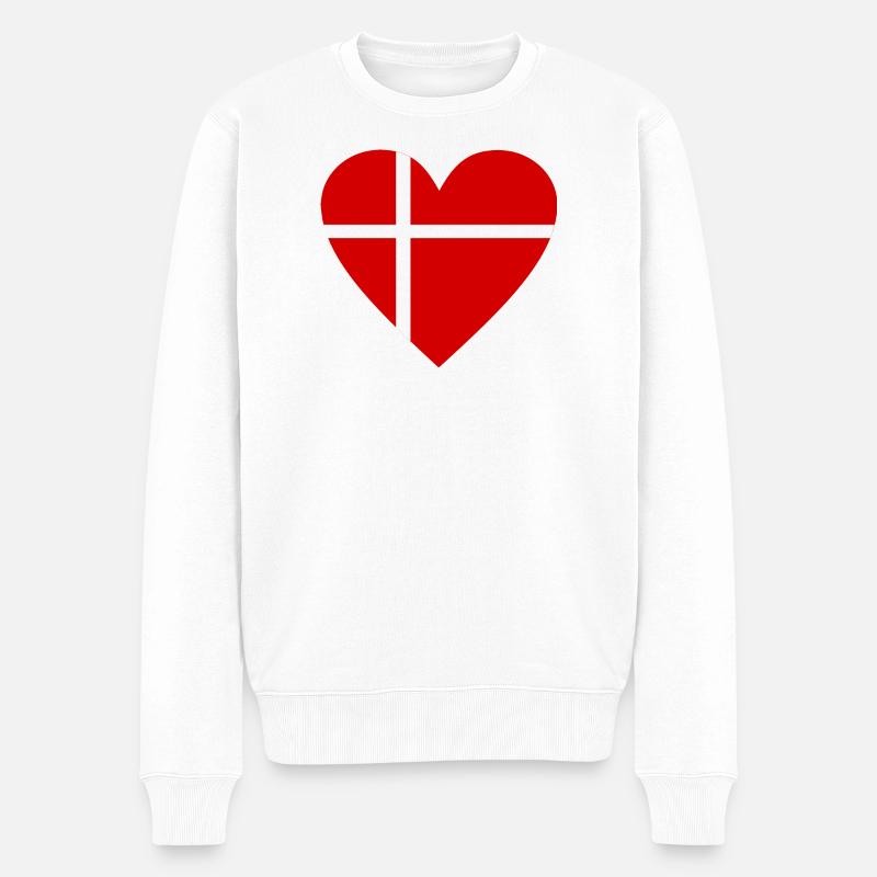 Dänemark - Männer Premium Bio Pullover - Weiß