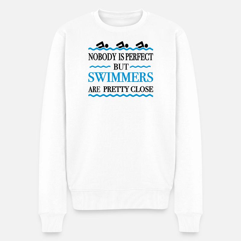 schwimmen - Männer Premium Bio Pullover - Weiß