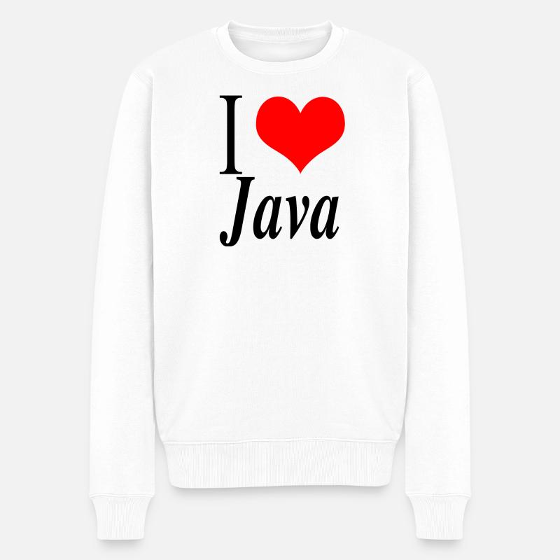 J'adore Java - Pull Premium bio Homme - blanc