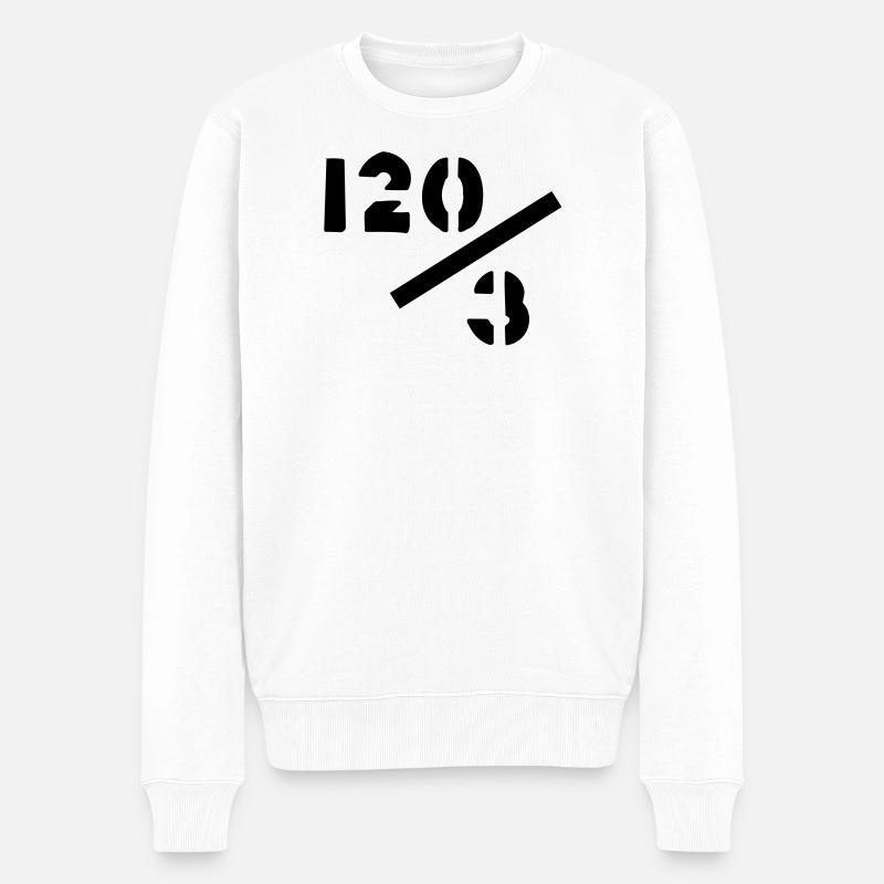 40 Jahre - 120/3 - Männer Premium Bio Pullover - Weiß