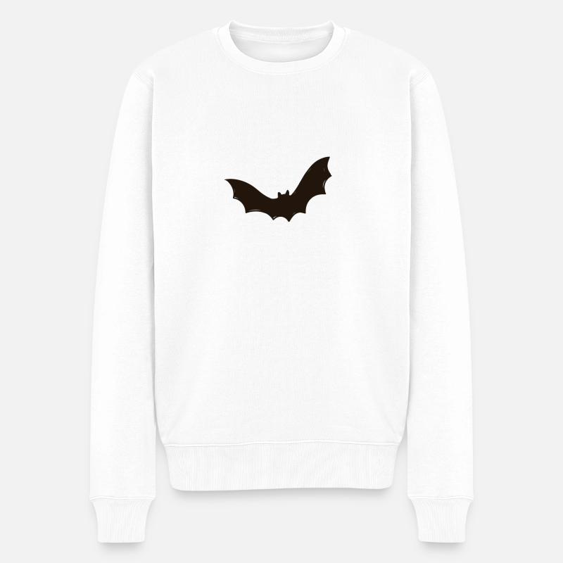 Fledermaus, Halloween, Robin, Grusel - Männer Premium Bio Pullover - Weiß