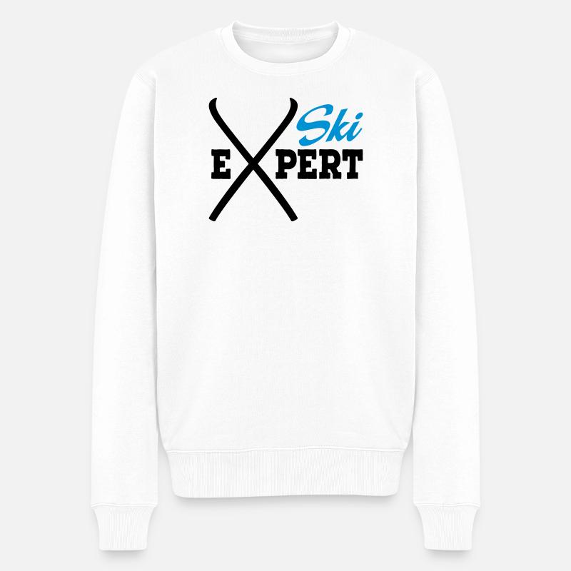 Ski - Männer Premium Bio Pullover - Weiß