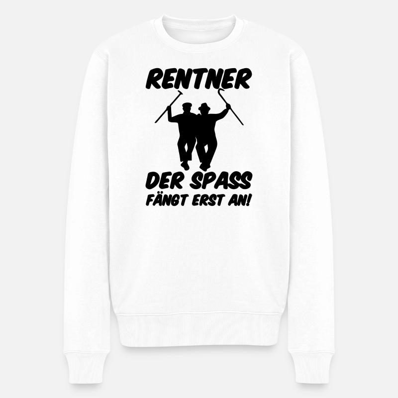 Rentner Spaß Rente, Ruhestand, Geschenk, Spruch - Männer Premium Bio Pullover - Weiß