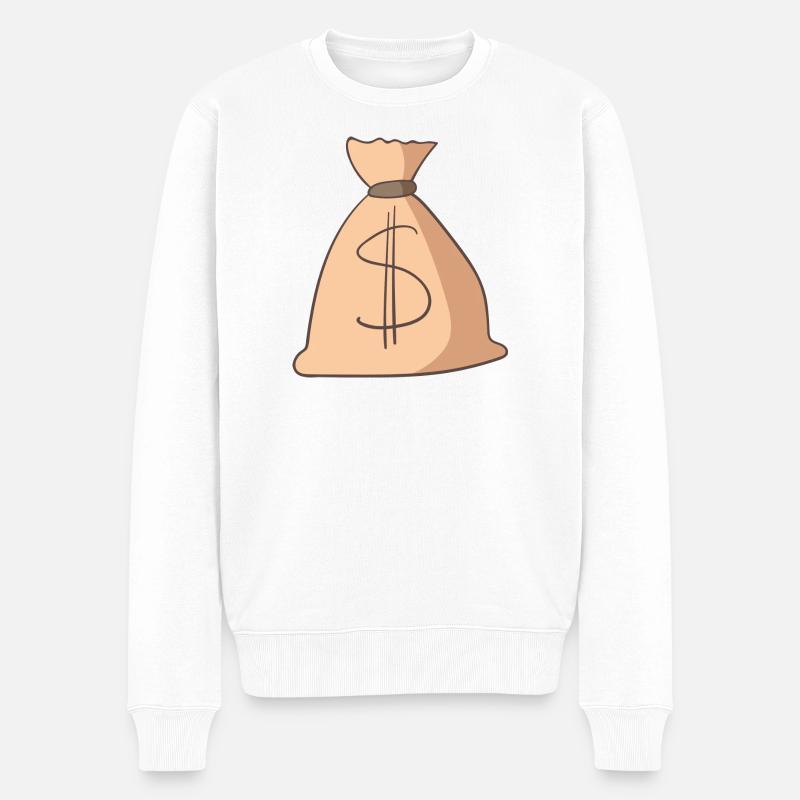 Geld - Männer Premium Bio Pullover - Weiß