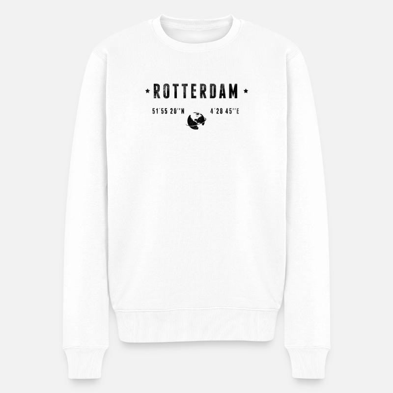 Rotterdam - Männer Premium Bio Pullover - Weiß