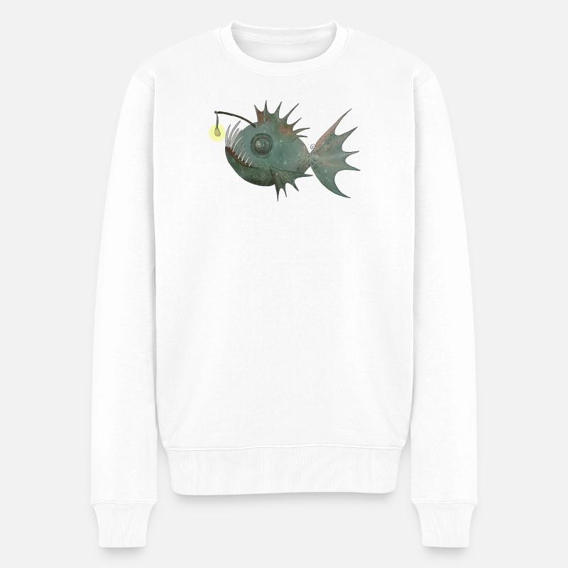 Anglerfisch - Männer Premium Bio Pullover - Weiß