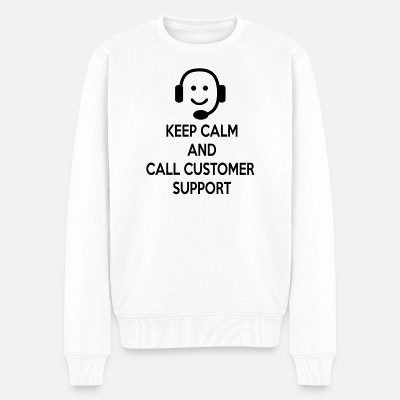 6061912 122552662 Helpline - Männer Premium Bio Pullover - Weiß