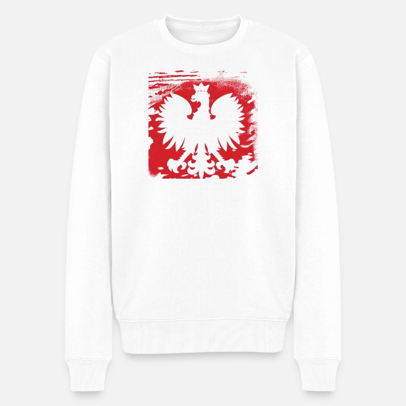 Polen - Männer Premium Bio Pullover - Weiß