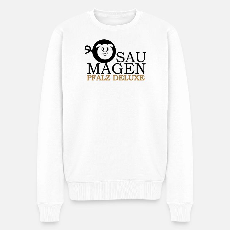 Pfalz Deluxe Saumagen - Männer Premium Bio Pullover - Weiß