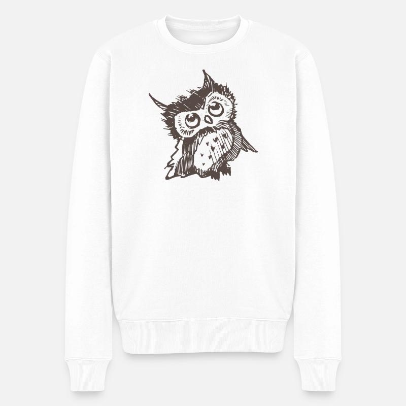 hibou - Pull Premium bio Homme - blanc
