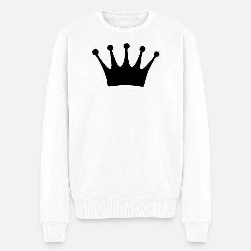 Krone - Männer Premium Bio Pullover - Weiß