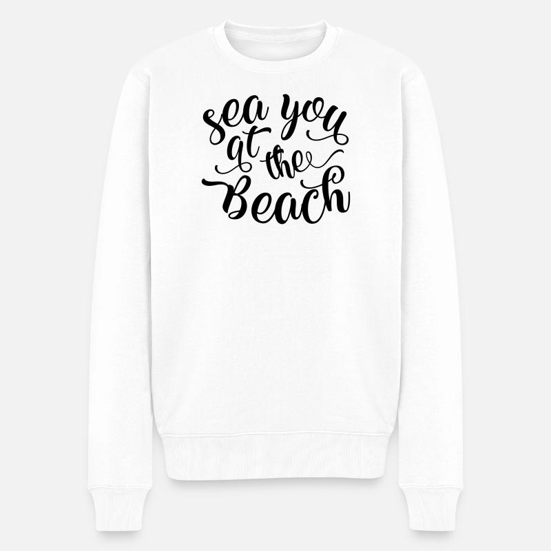 Wir sehen uns am Strand - Männer Premium Bio Pullover - Weiß
