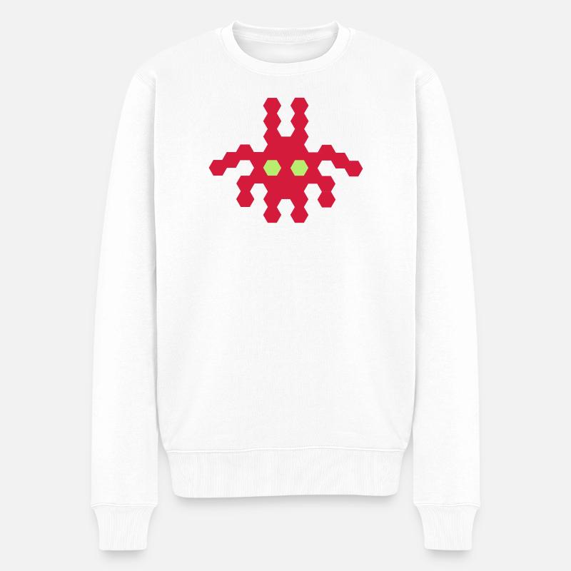 Alien Bug - Männer Premium Bio Pullover - Weiß