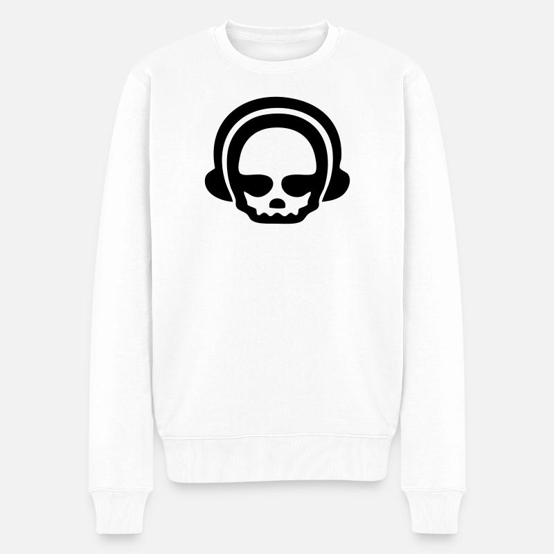 Casque crâne 1Clr - Pull Premium bio Homme - blanc