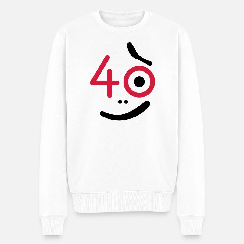 40 Jahre - so what? - Männer Premium Bio Pullover - Weiß