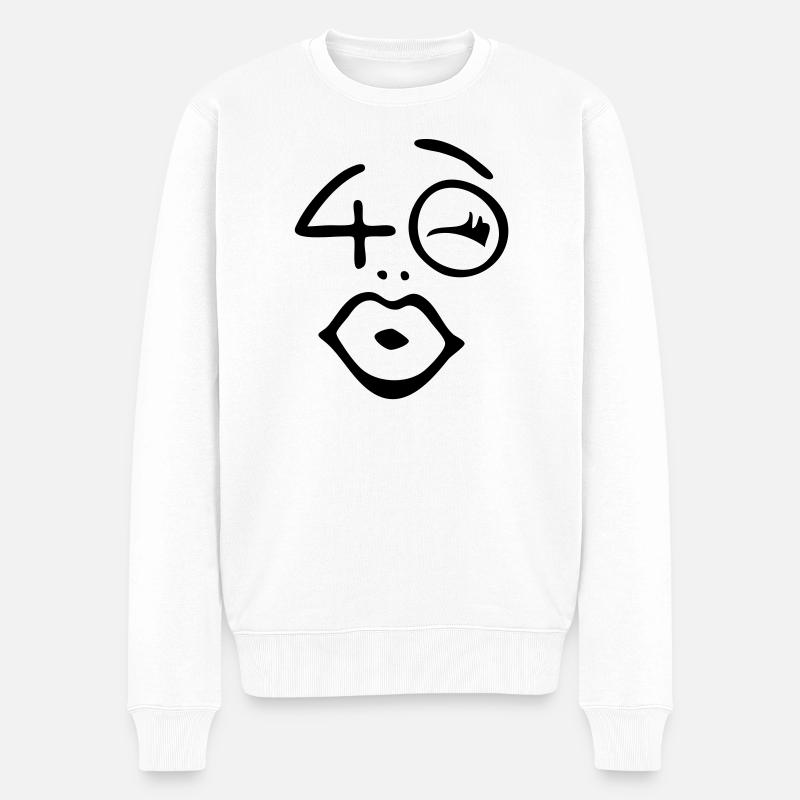 Wow, enfin 40 ans! - Pull Premium bio Homme - blanc