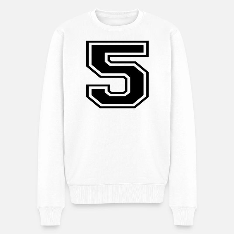5 - Männer Premium Bio Pullover - Weiß