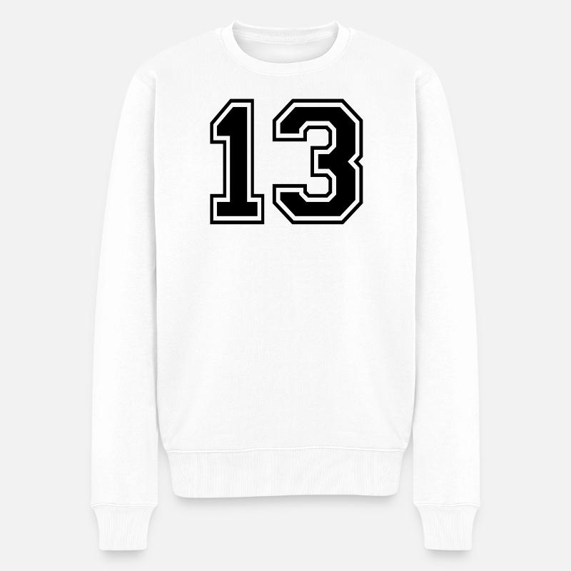 13 - Männer Premium Bio Pullover - Weiß