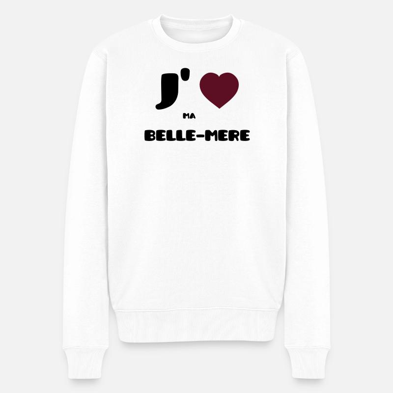 Ich liebe meine Mutter (V) - Männer Premium Bio Pullover - Weiß