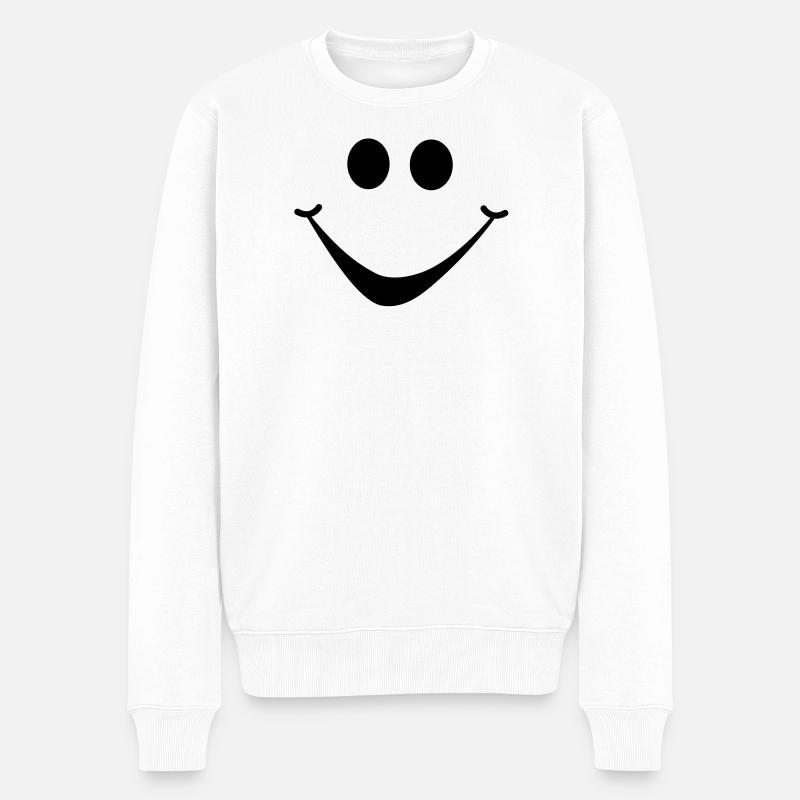 smiley1 - Männer Premium Bio Pullover - Weiß