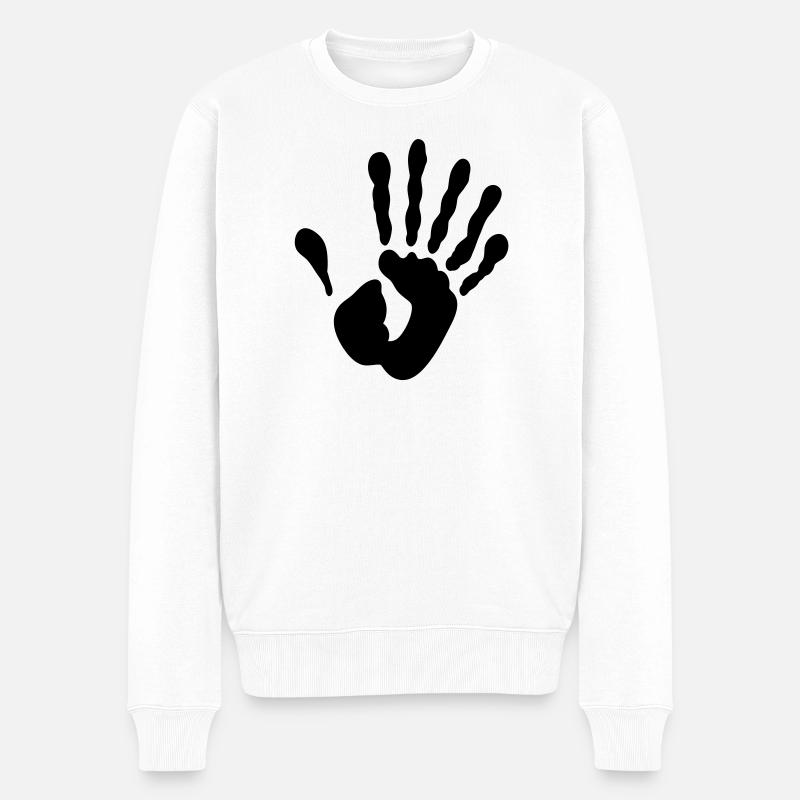 Alien Hand - Männer Premium Bio Pullover - Weiß