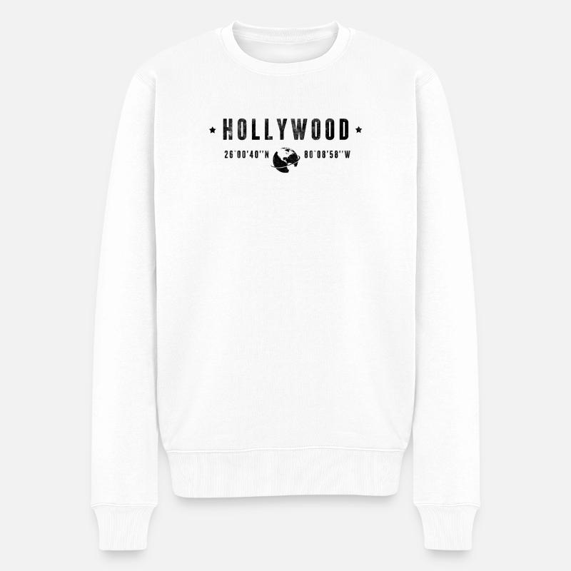 Hollywood - Männer Premium Bio Pullover - Weiß
