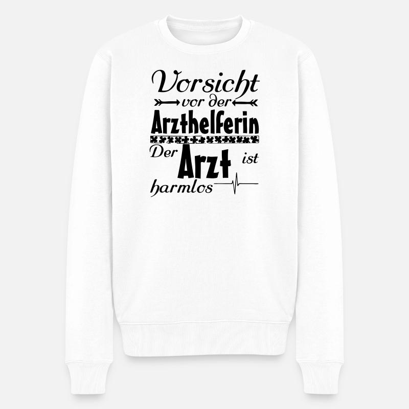 Arzthelferin vs Arzt Medizin Geschenk - Männer Premium Bio Pullover - Weiß