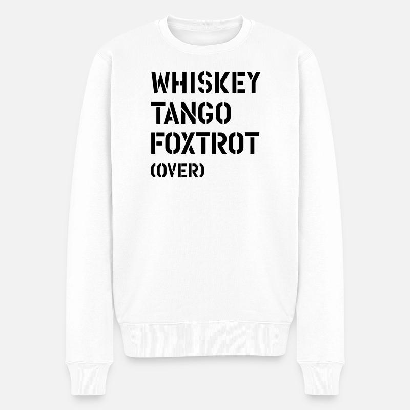 Whiskey Tango Foxtrot (over) - Männer Premium Bio Pullover - Weiß