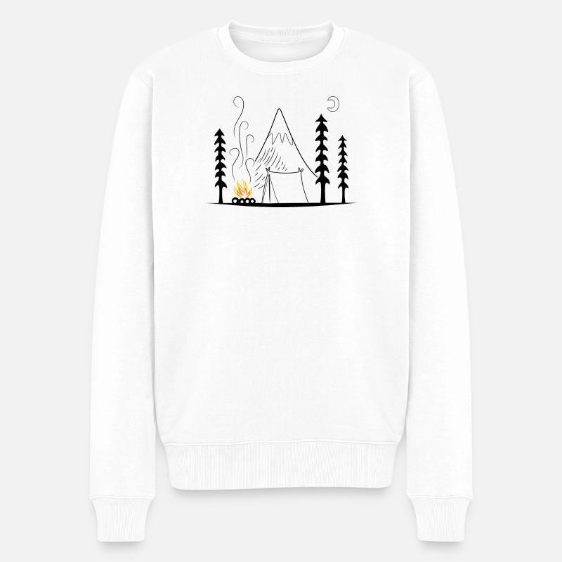 camping sauvage - Pull Premium bio Homme - blanc