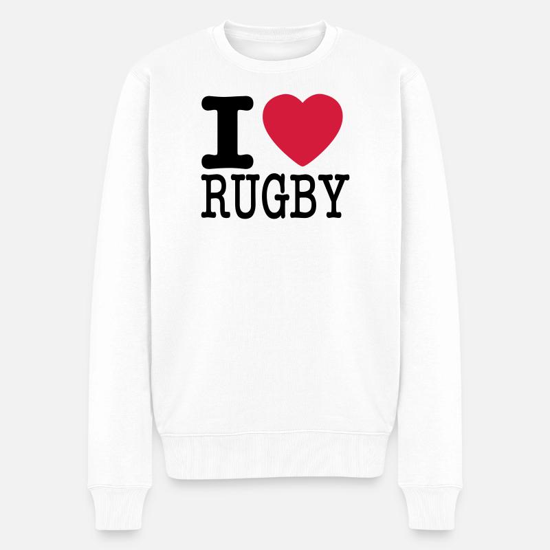 j'aime le rugby - Pull Premium bio Homme - blanc