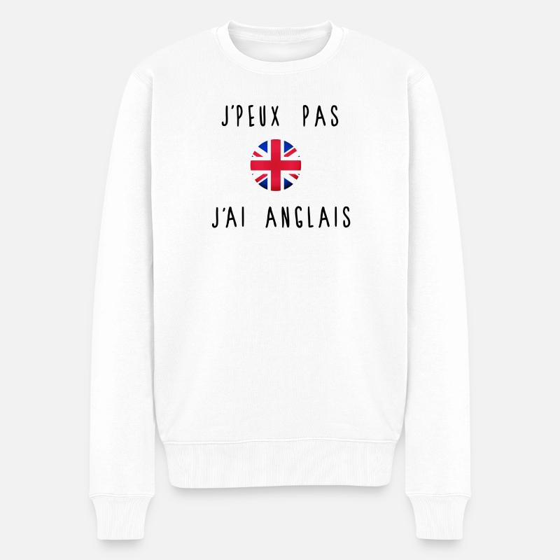 J'peux Pas J'ai Anglais Drapeau - Pull Premium bio Homme - blanc