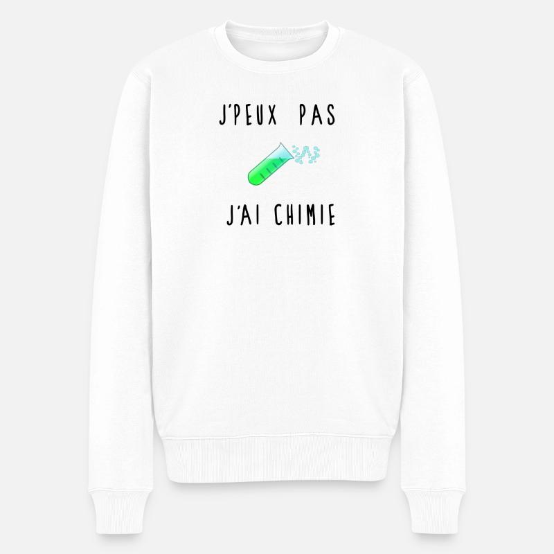 J'peux Pas J'ai Chimie Éprouvette - Pull Premium bio Homme - blanc