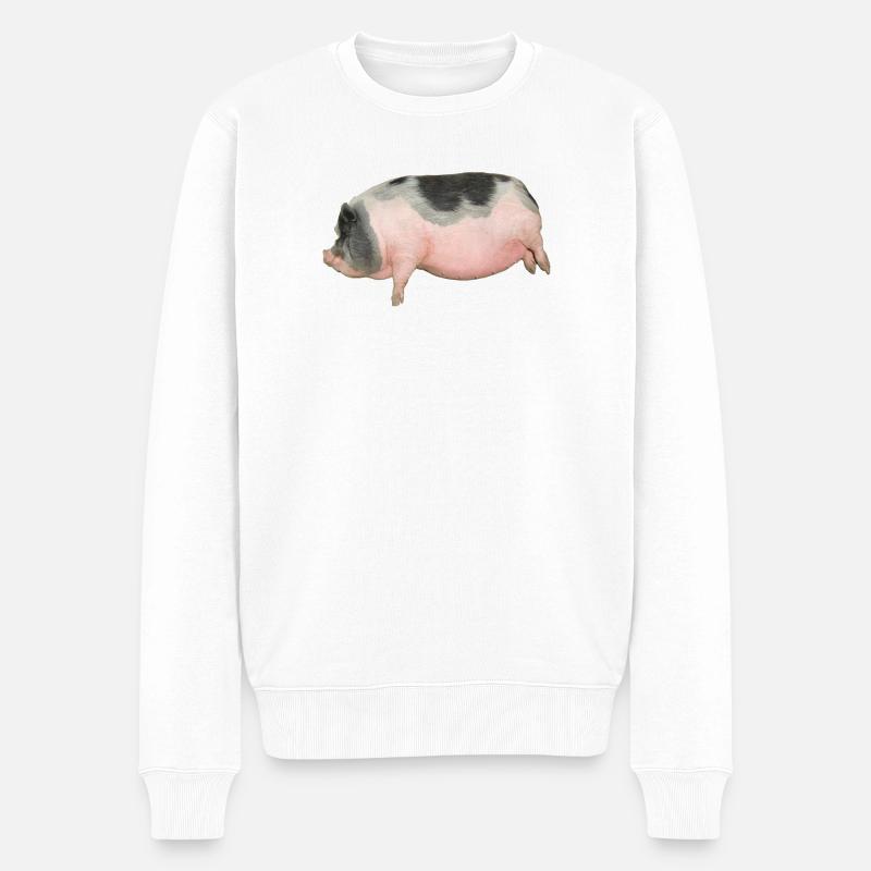 gris - Økologisk premium-sweatshirt til mænd - hvid