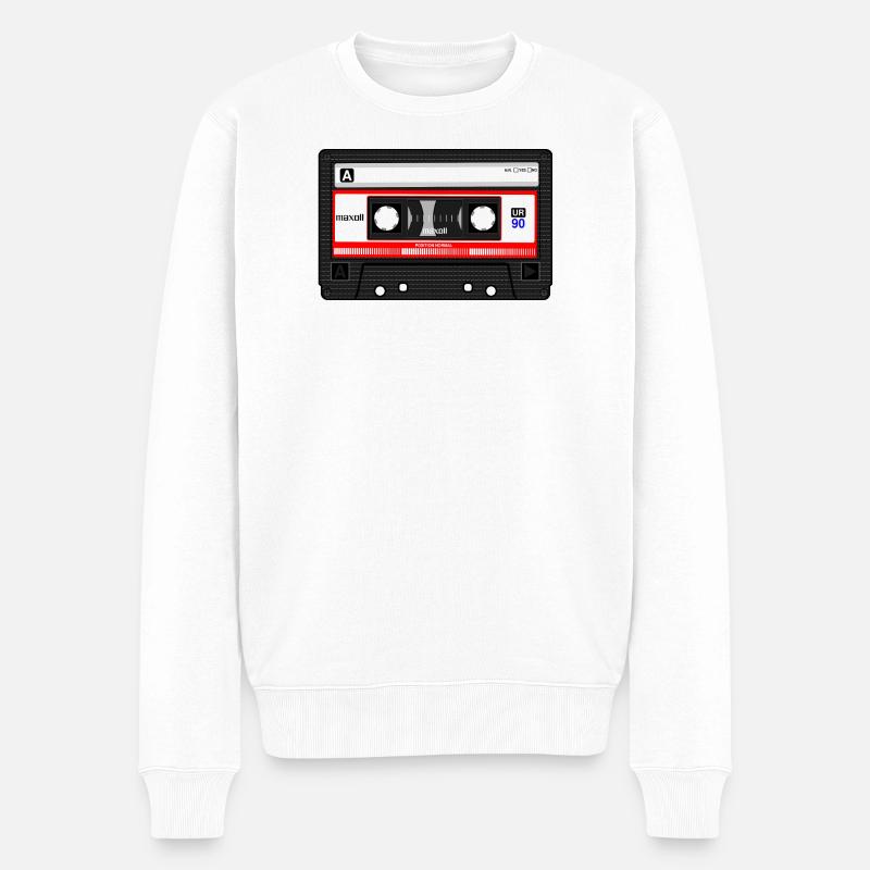 Retro - Männer Premium Bio Pullover - Weiß